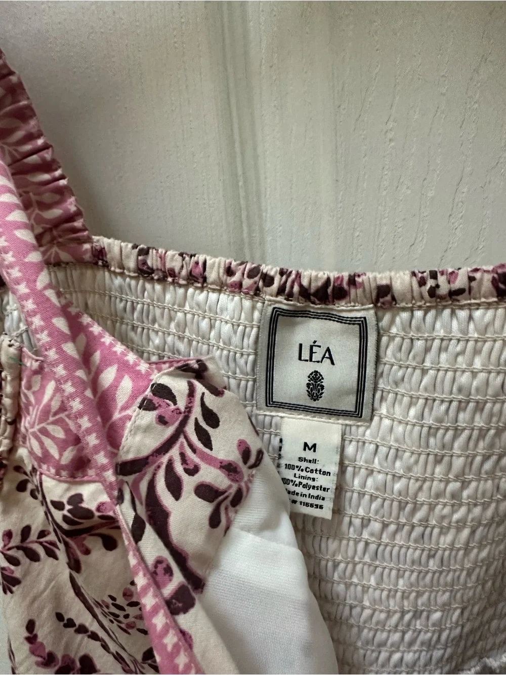 Lea Floral Paisley Maxi Dress Pink Cream Floral Sundress cotton M medium long